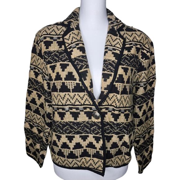 New Identity Vintage Southwestern Tapestry Cropped‎ Jacket Size S - Picture 1 of 14